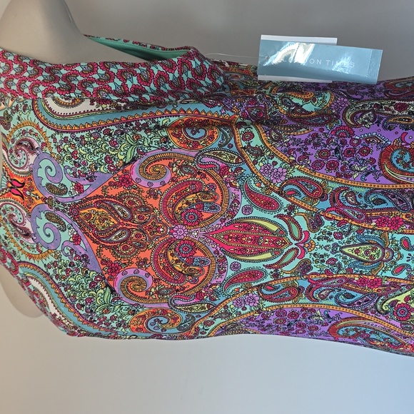 London Times colorful rwmetro paisley print maxi dress-12 - Picture 2 of 9